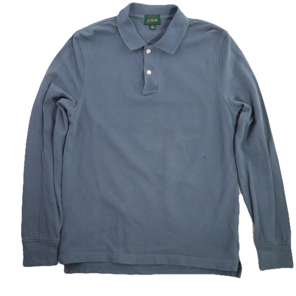 Vintage Oarsman J.Crew Navy Polo Shirt Long Sleeve Cotton Mens Small